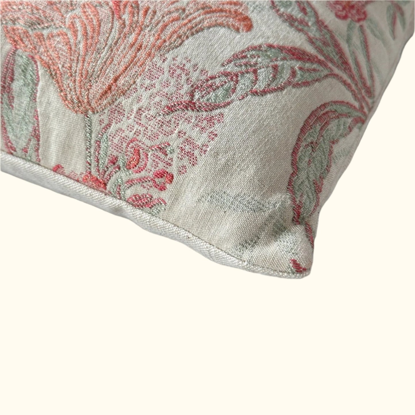 Floral Jacquard c. 1930's Pillow - 11" x 17" - England - 107a