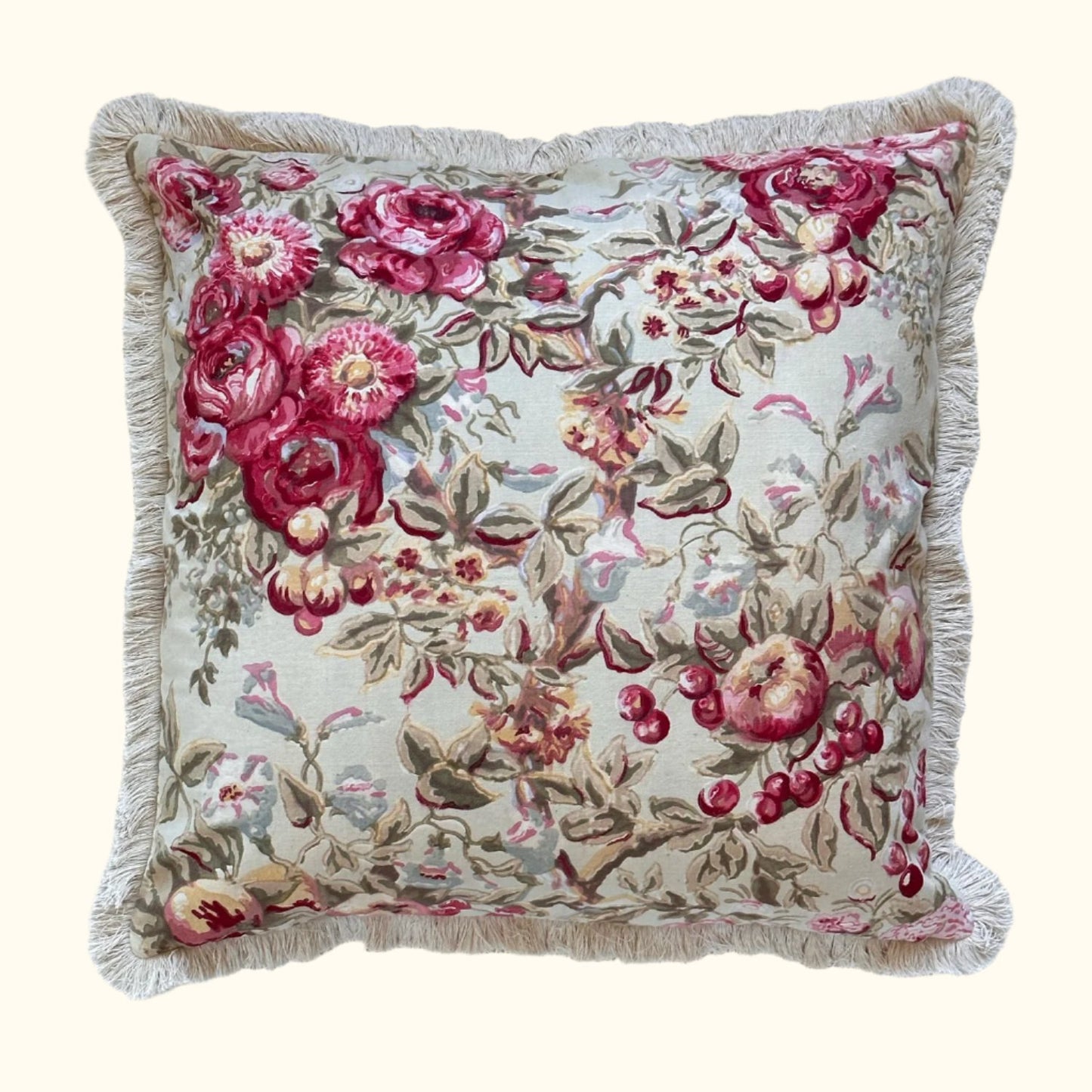 Vintage Floral Print Pillow - 24" x 24" - USA - 111a