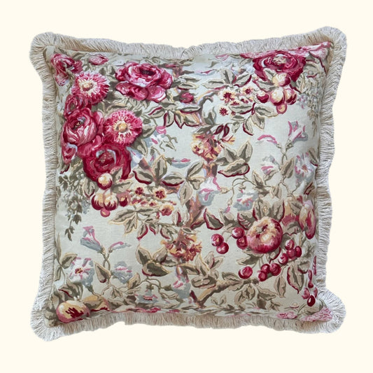 Vintage Floral Print Pillow - 24" x 24" - USA - 111a