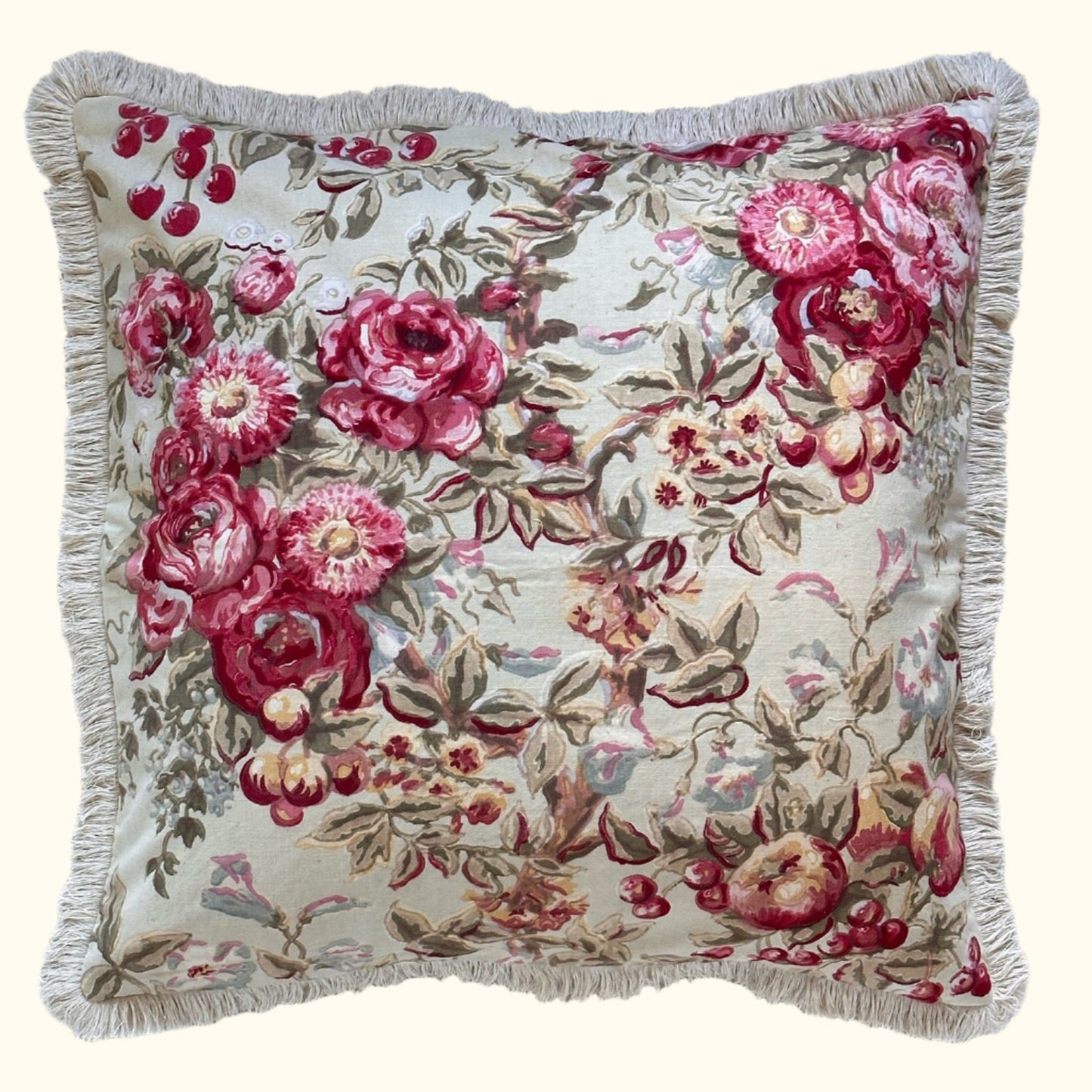 Vintage Floral Print Pillow - 24" x 24" - USA - 111b