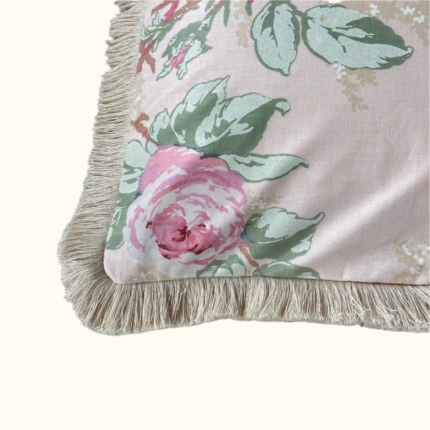 Vintage Floral Chintz Pillow - 16" x 24" - USA - 114b