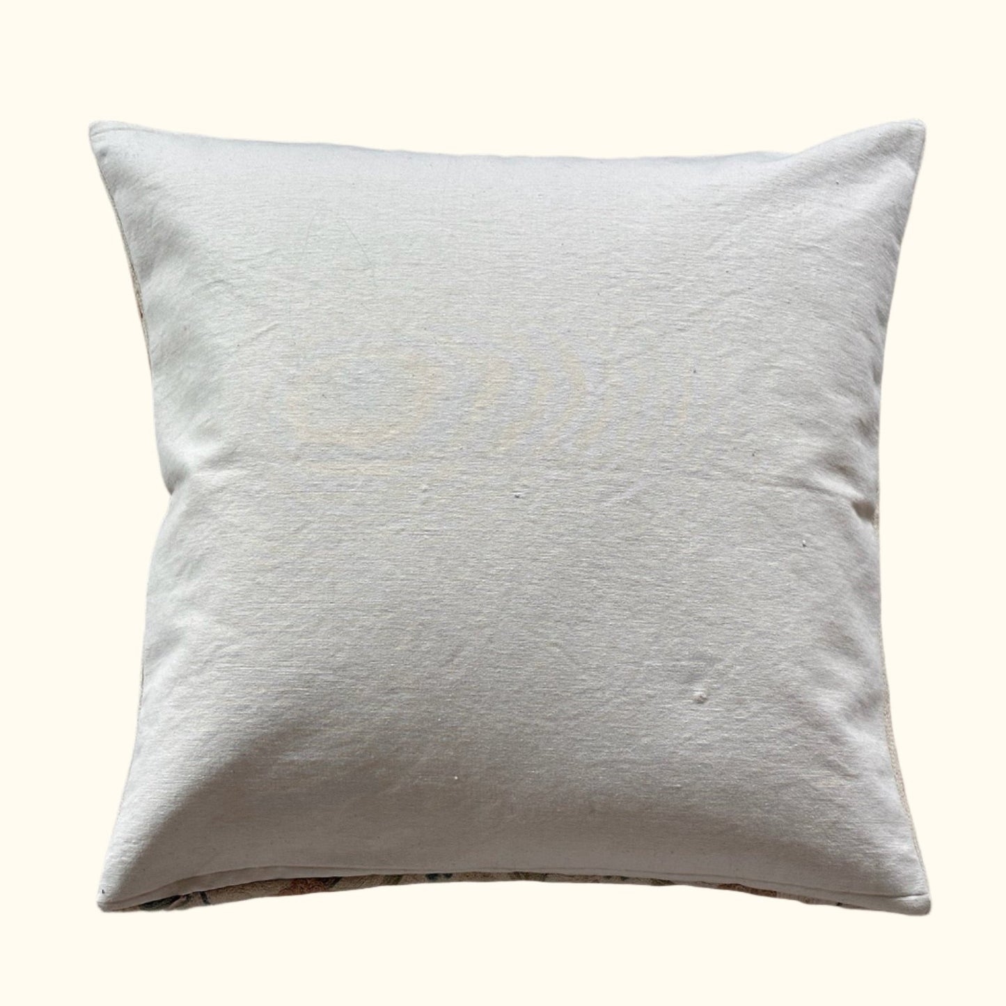 Wool Crewel Embroidery Pillow - 22" x 22" - England - 115a
