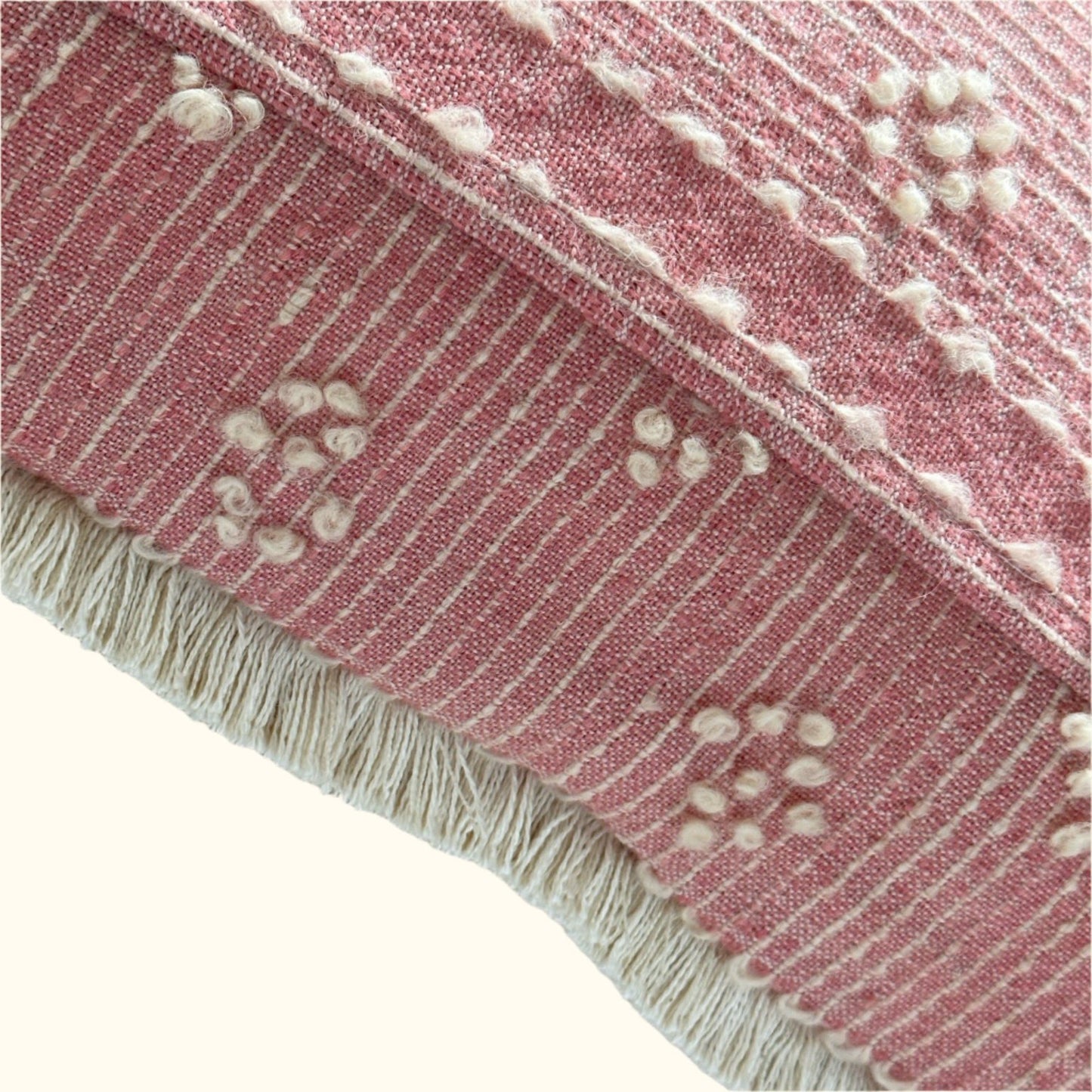 Vintage Handspun Wool Bedcover Pillow - 13" x 20" - USA - 117e