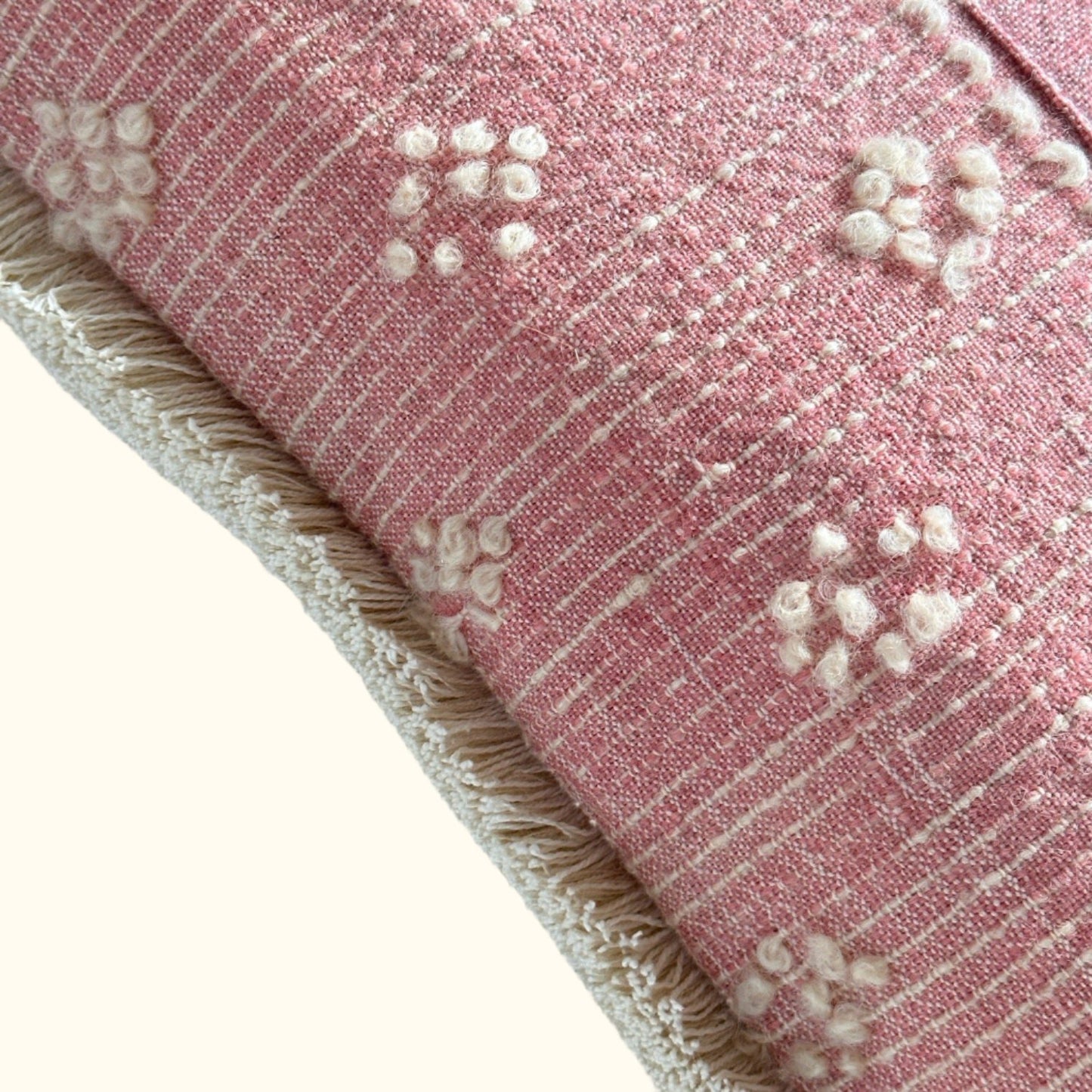 Vintage Handspun Wool Bedcover Pillow - 13" x 20" - USA - 117f