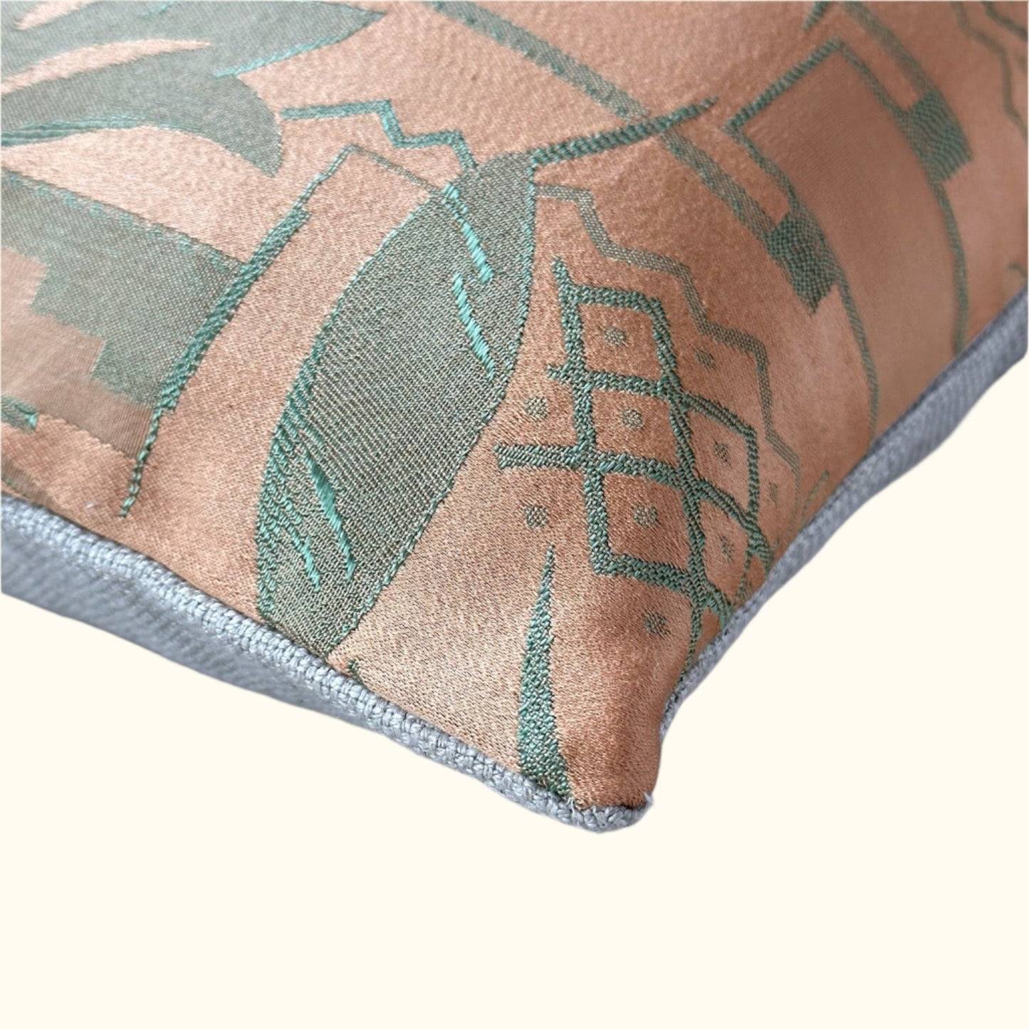Vintage Silk Damask c.1920's Pillow - 16" x 24" - Europe - 120b