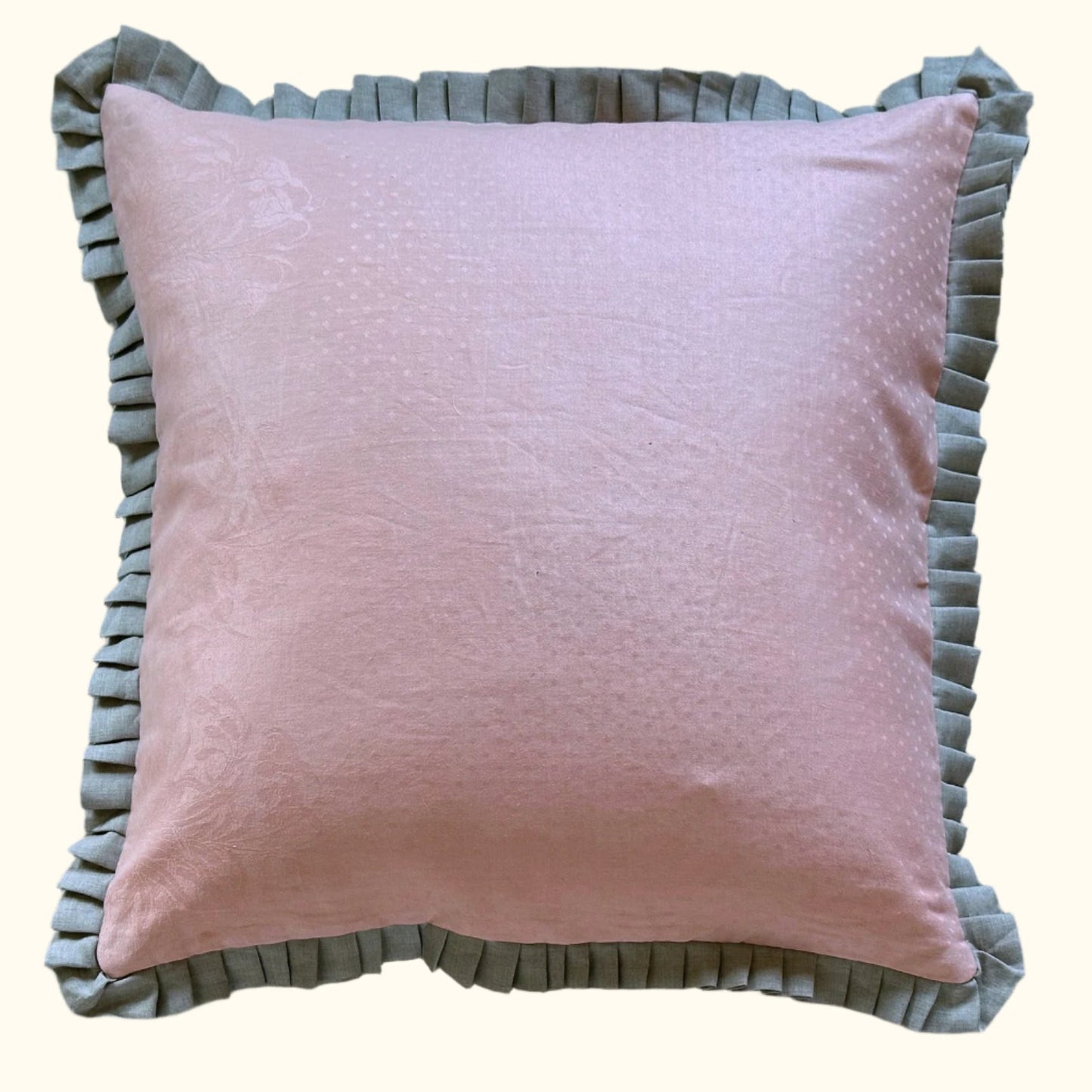 Vintage Damask Tablecloth overdyed Pillow - 24" x 24" - USA - 127c