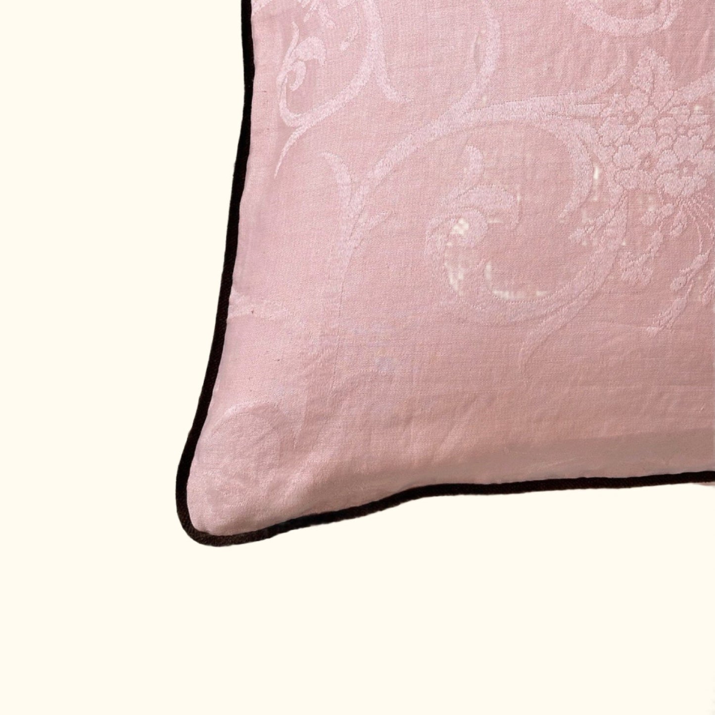Vintage Damask Tablecloth overdyed Pillow - 24" x 24" - USA - 128d