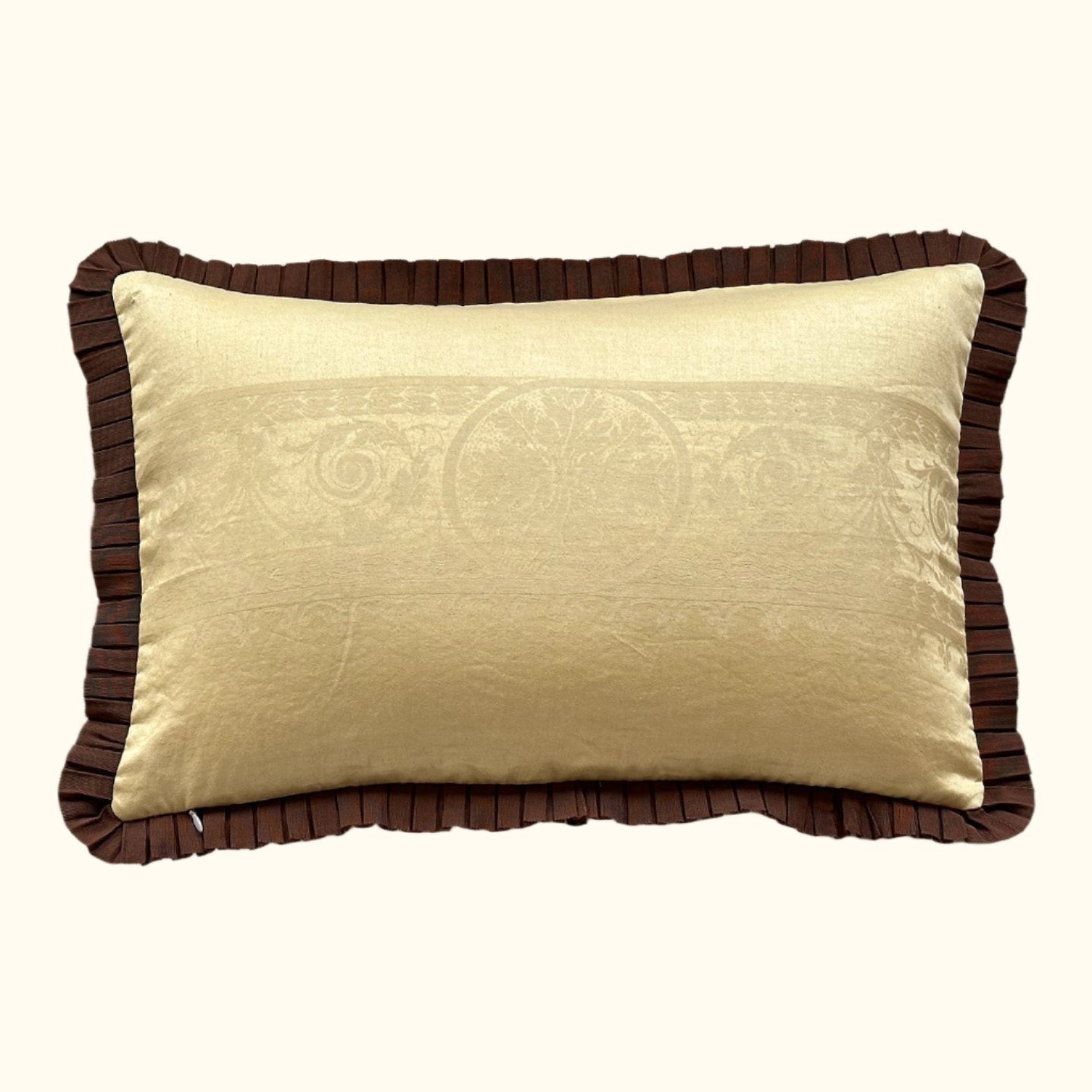 Vintage Damask Tablecloth overdyed Pillow - 13" x 20" - USA - 130e