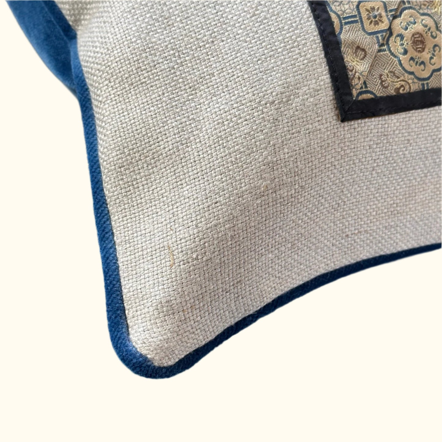 Vintage Silk Embroidery on Silk Pillow - 13" x 20" - China - 136a