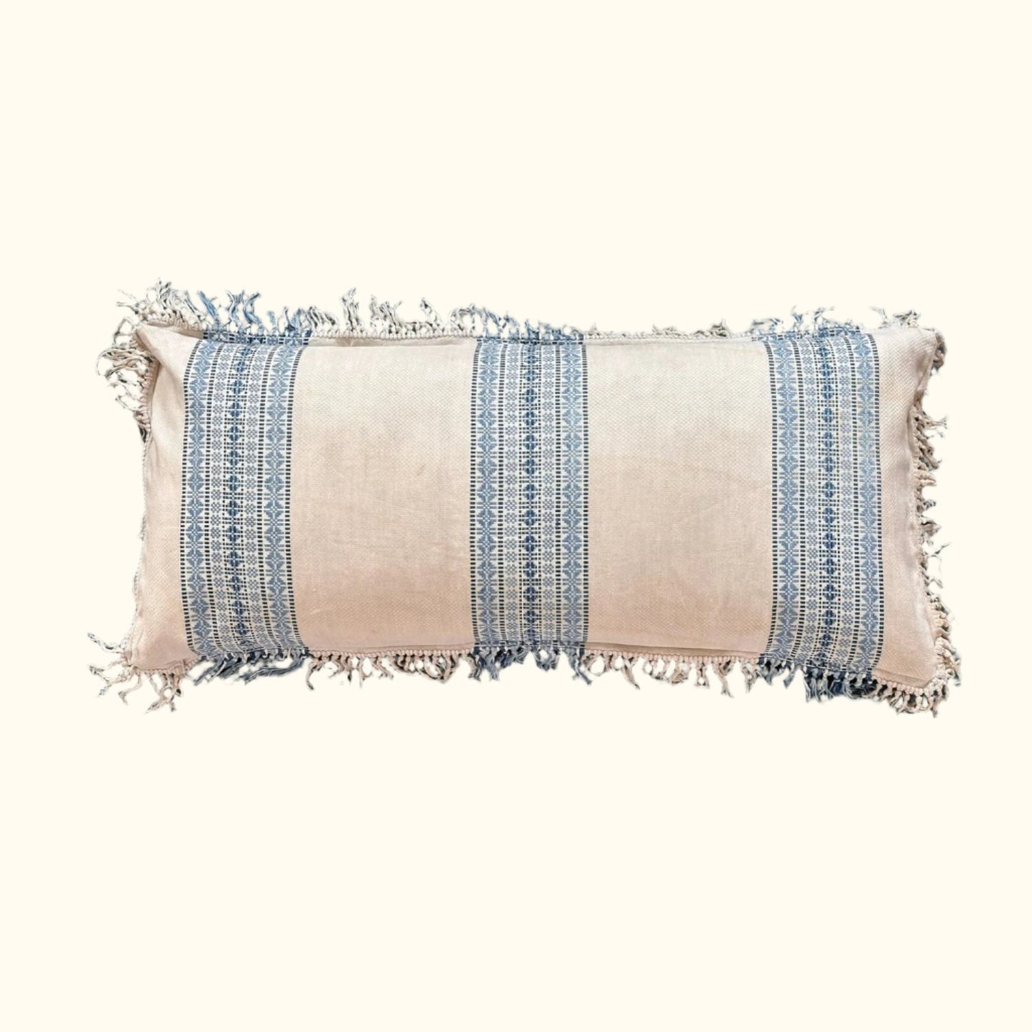 Vintage Cotton Table Cloth Pillow - 16" x 36" - USA - 144a