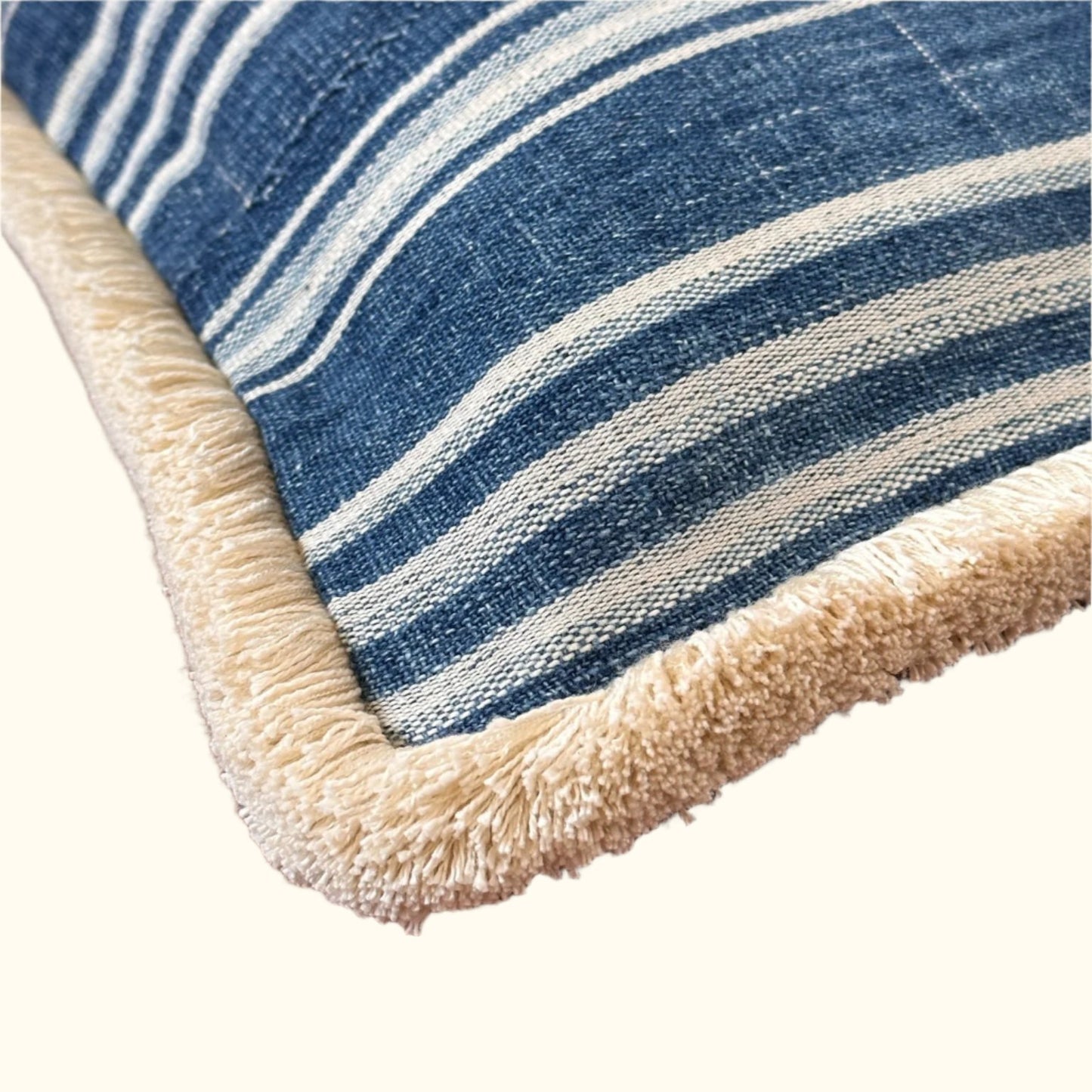 Indigo Woven Stripe Pillow - 20" x 20" - North Africa - 149c