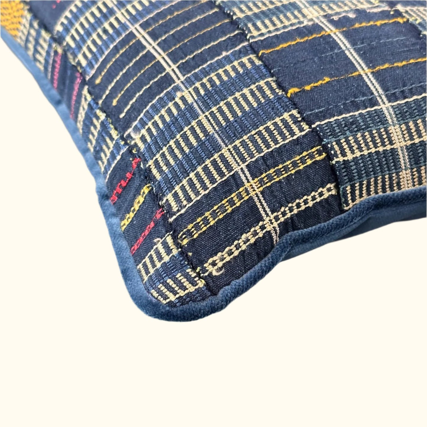 Vintage Kente Cloth Pillow - 11" x 17" - Ghana - 151f