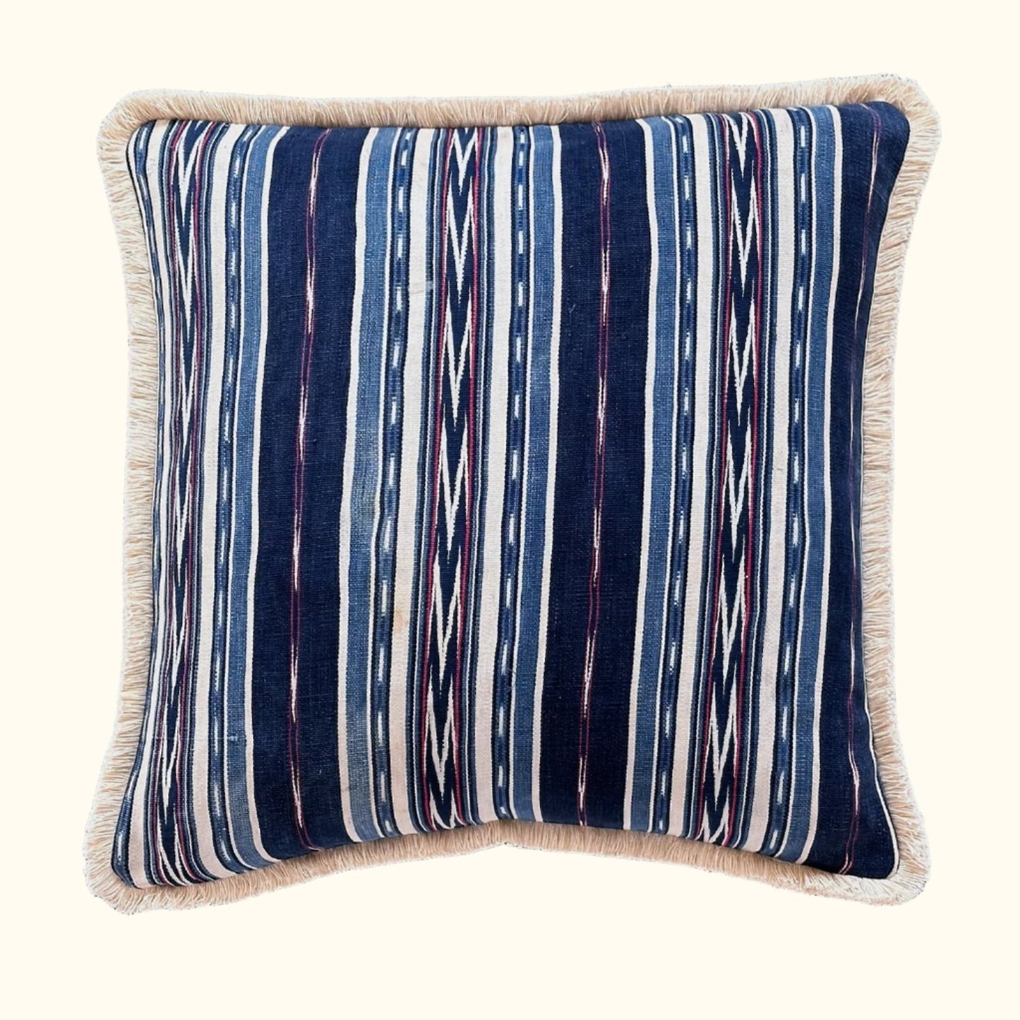 Woven Poncho Pillow - 24" x 24" - Ecuador - 153a
