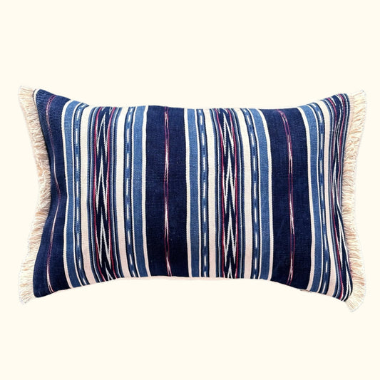 Woven Poncho  Pillow - 13" x 20" - Ecuador - 153e