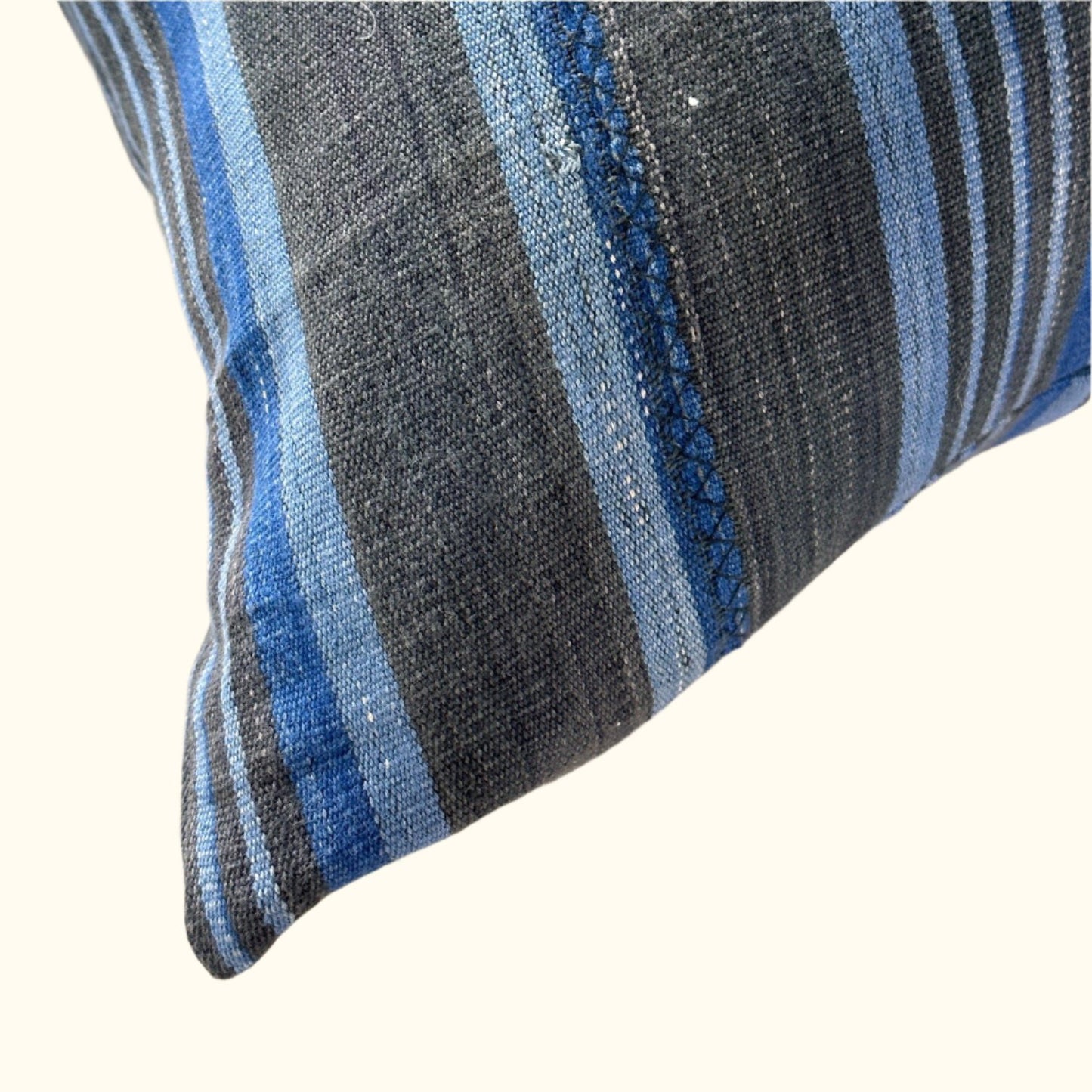 Vintage Woven Stripe Pillow - 22" x 22" - North Africa - 1581a