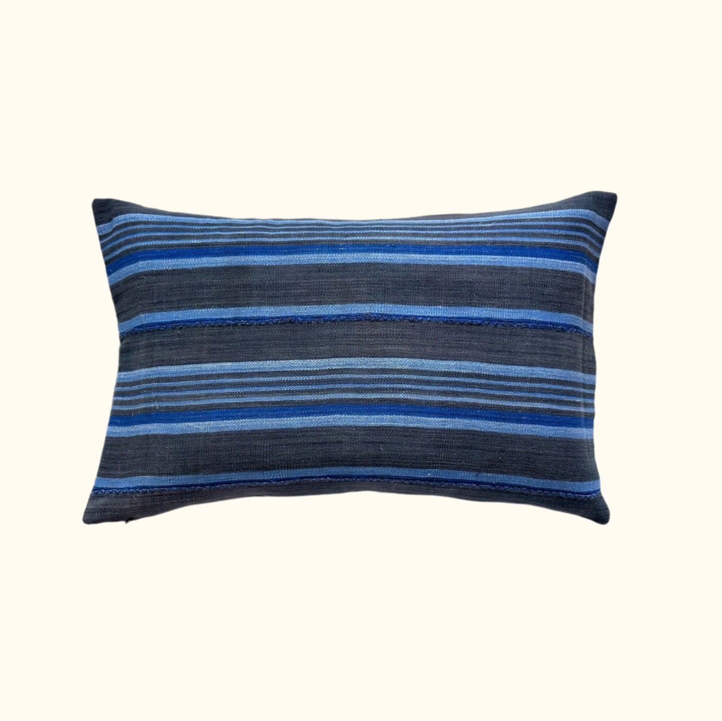 Vintage Woven Stripe Pillow - 13" x 20" - North Africa - 1581b
