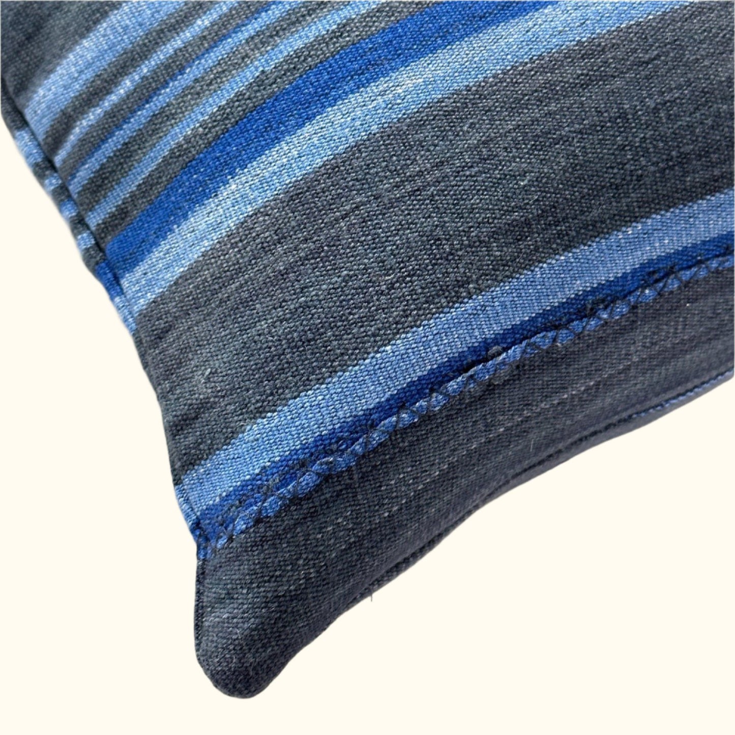 Vintage Woven Stripe Pillow - 13" x 20" - North Africa - 1581b