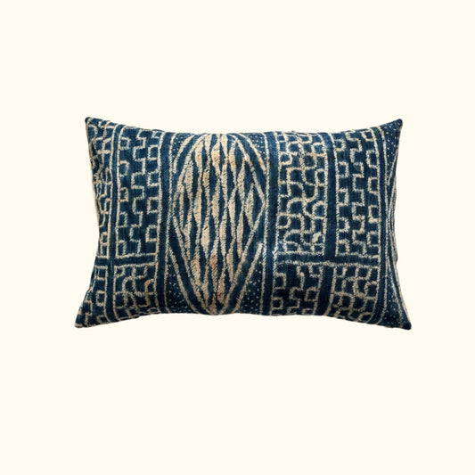 Vintage Bamileke Royal Cloth Pillow - 16" x 24" - Cameroon - 159e