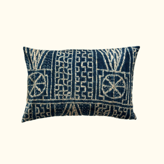 Vintage Bamileke Royal Cloth Pillow - 16" x 24" - Cameroon - 159f