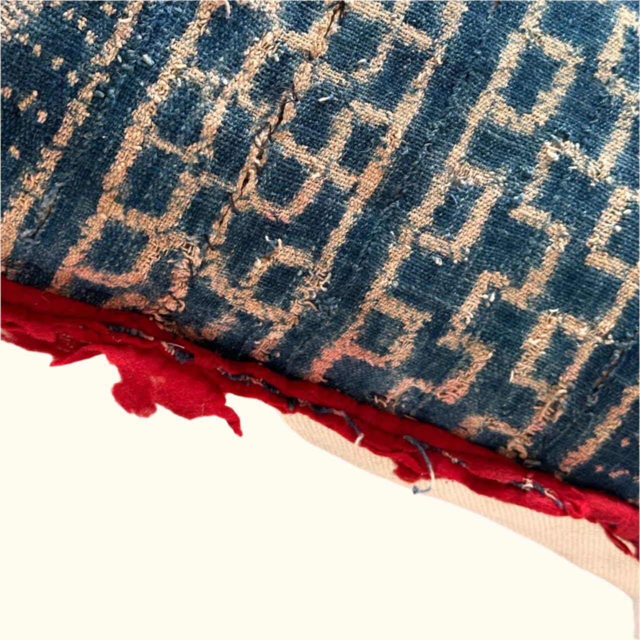 Vintage Bamileke Royal Cloth Pillow - 24" x 24" - Cameroon - 159h