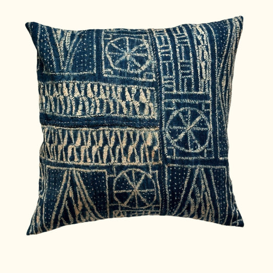 Vintage Bamileke Royal Cloth Pillow - 24" x 24" - Cameroon - 159j