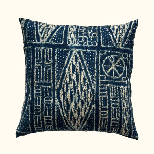 Vintage Bamileke Royal Cloth Pillow - 24" x 24" - Cameroon - 159L
