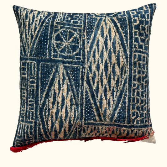 Vintage Bamileke Royal Cloth Pillow - 24" x 24" - Cameroon - 159n