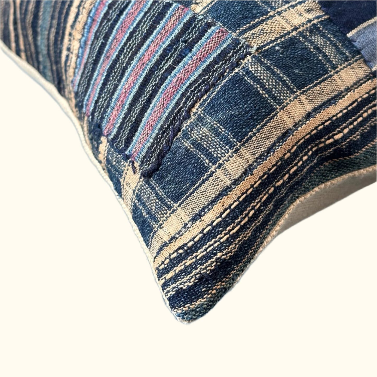 Woven Stripes Patch Coat Pillow - 20" x 20" - Africa - 160a