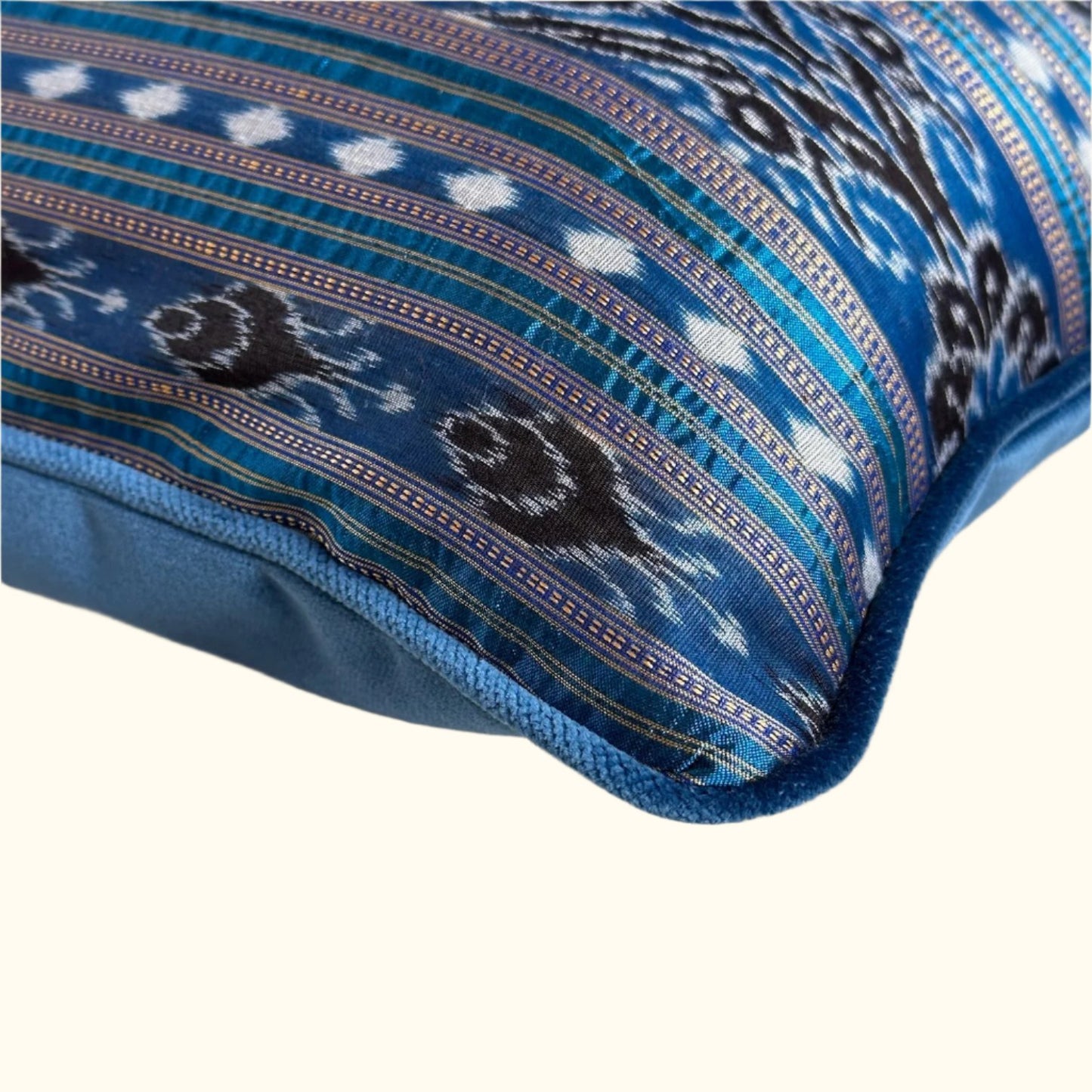 Silk Ikat Sari Pillow - 16" x 24" - India - 162a