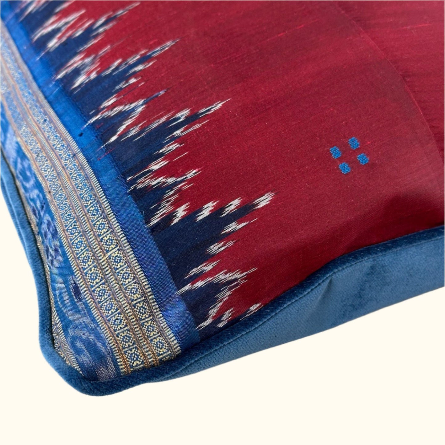 Silk Ikat Sari Pillow - 16" x 24" - India - 162h