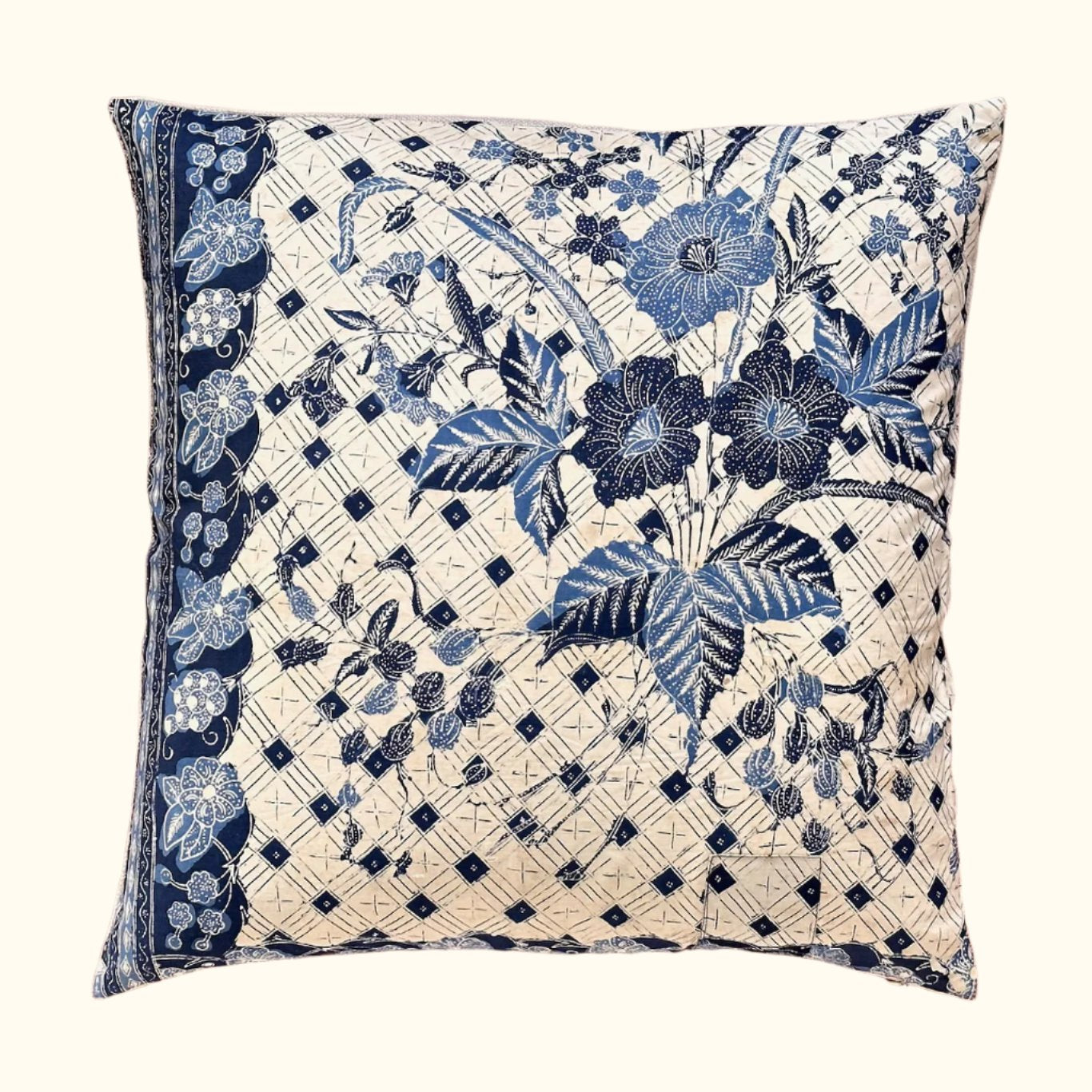 Vintage Batik Pillow - 22" x 22" - Bali - 166b
