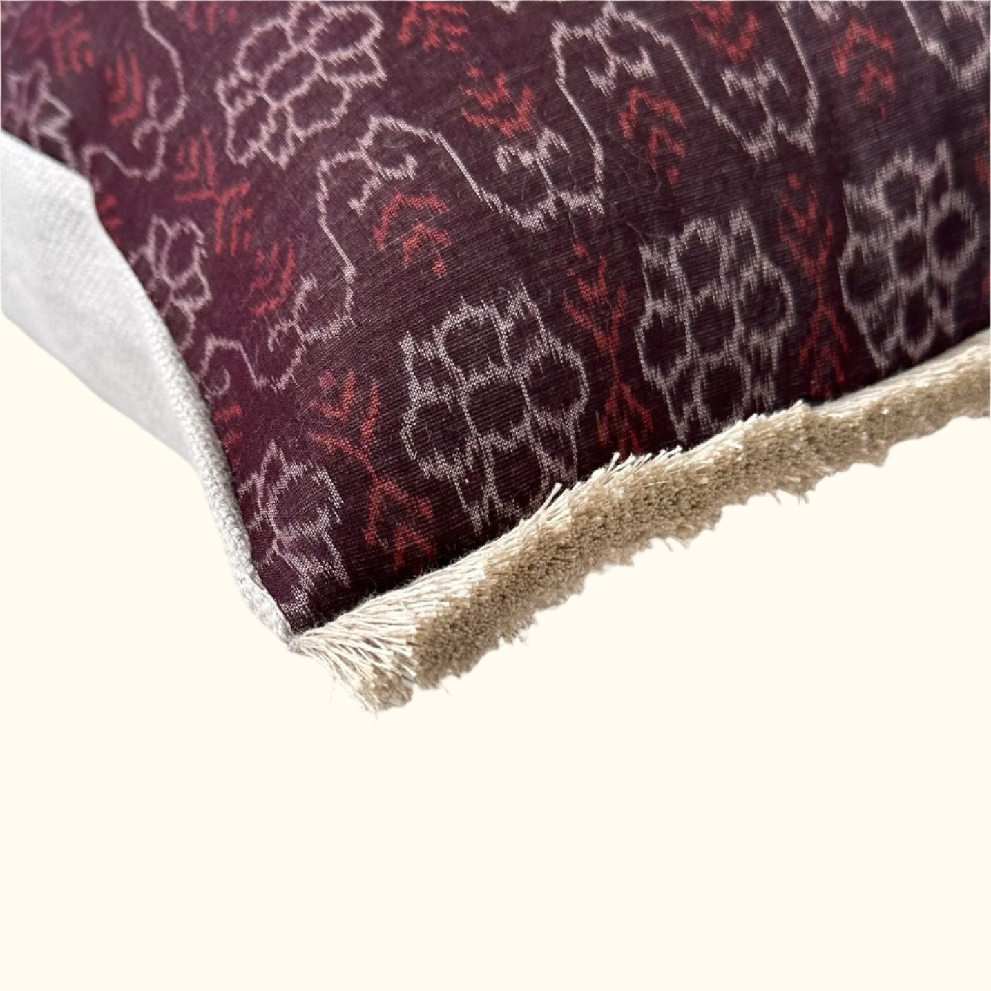 Cotton Ikat Pillow - 13" x 20"` - India - 168d