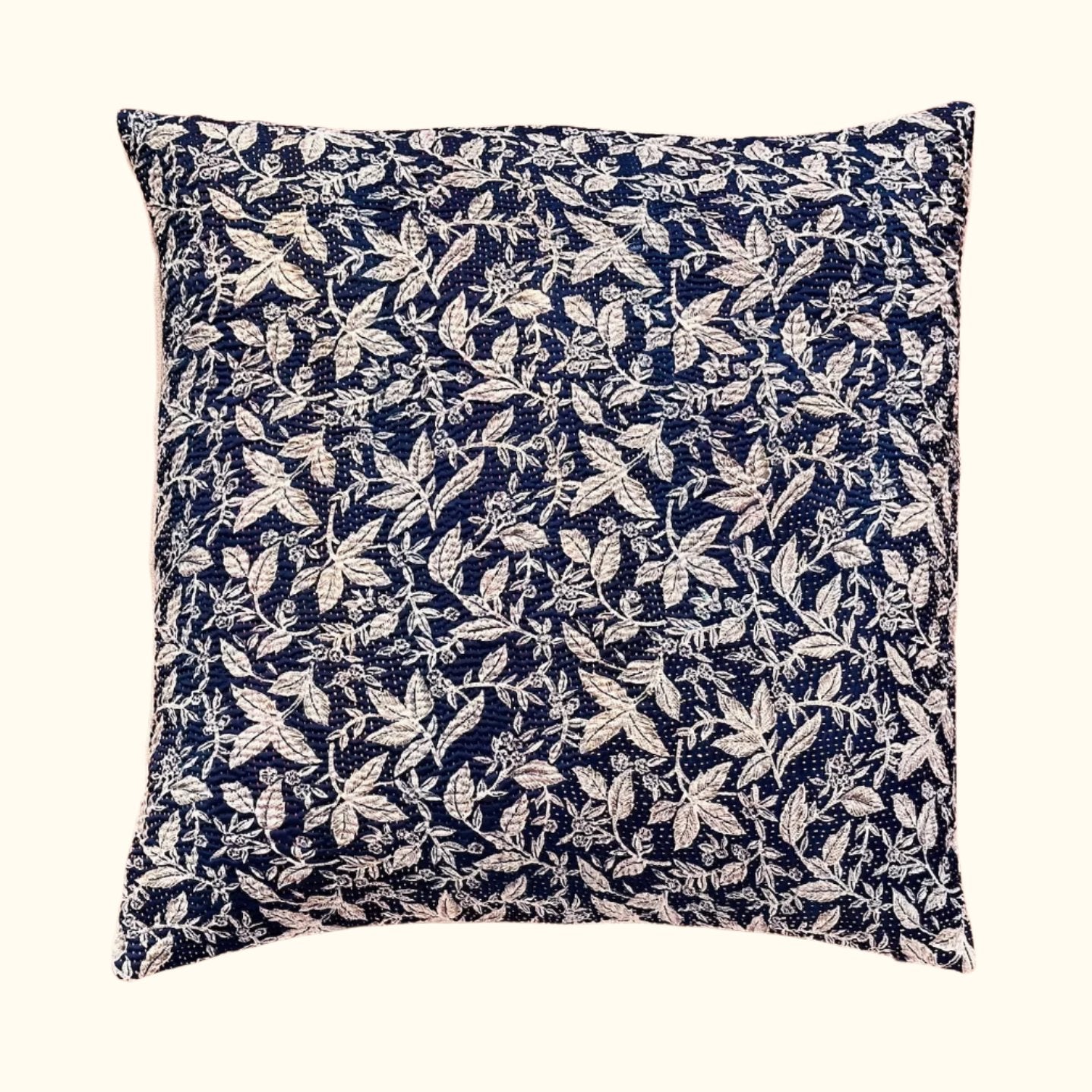 Vintage Kantha Quilt Pillow - 22" x 22" - India - 169e