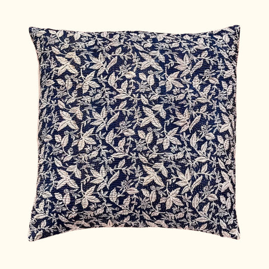 Vintage Kantha Quilt Pillow - 22" x 22" - India - 169g