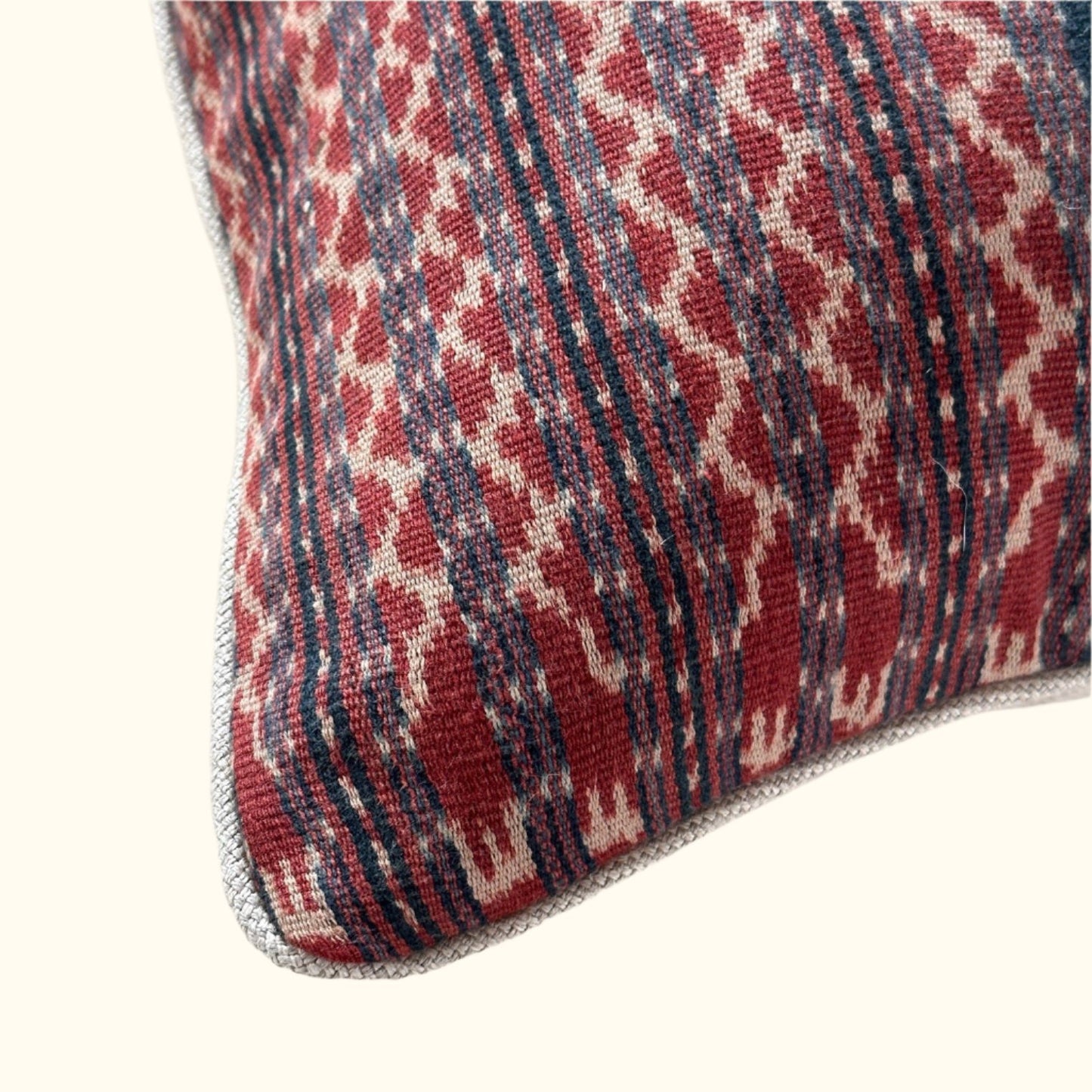 Vintage Ikat Pillow - 22" x 22" - Indonesia - 171a