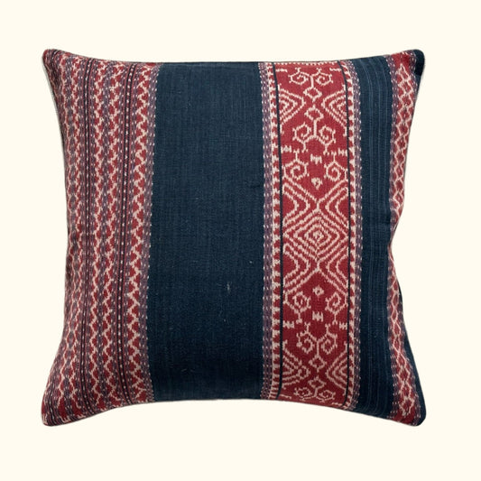Vintage Ikat Pillow - 22" x 22" - Indonesia - 171a