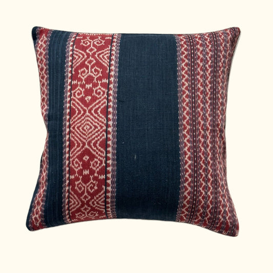 Vintage Ikat Pillow - 22" x 22" - Indonesia - 171b