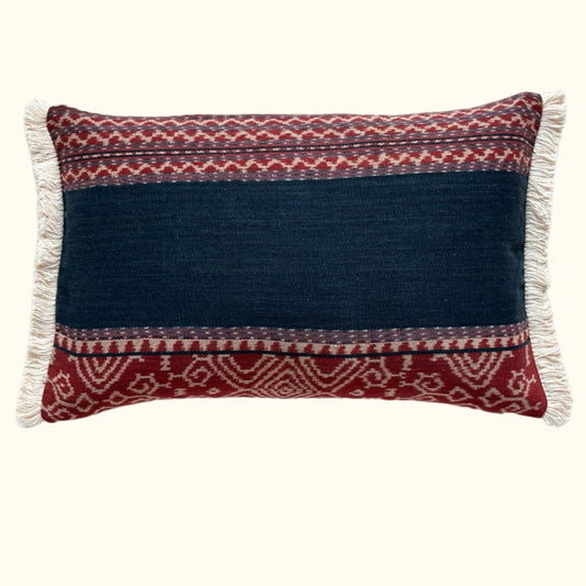 Vintage Ikat Pillow - 13" x 20" - Indonesia - 171e
