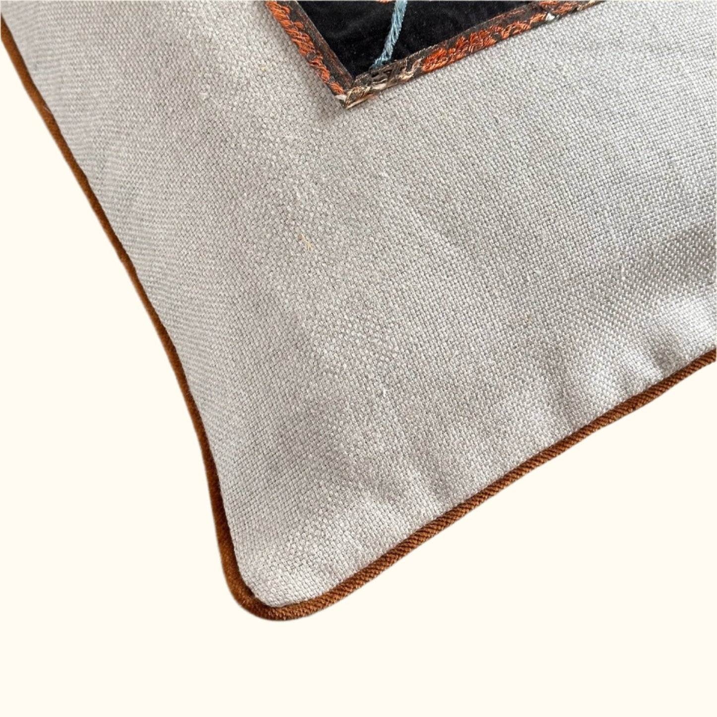 Vintage Silk Embroidery on Silk Pillow - 16" x 36" - China - 174a