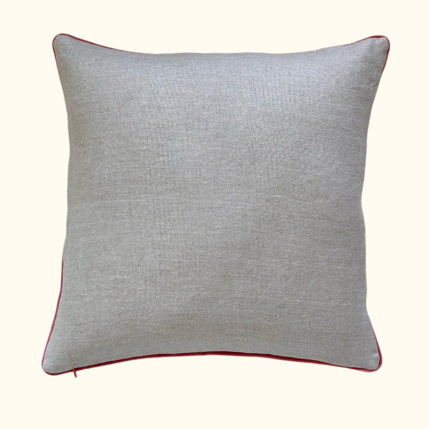 Vintage Wool Embroidery Pillow - 22" x 22" -186a