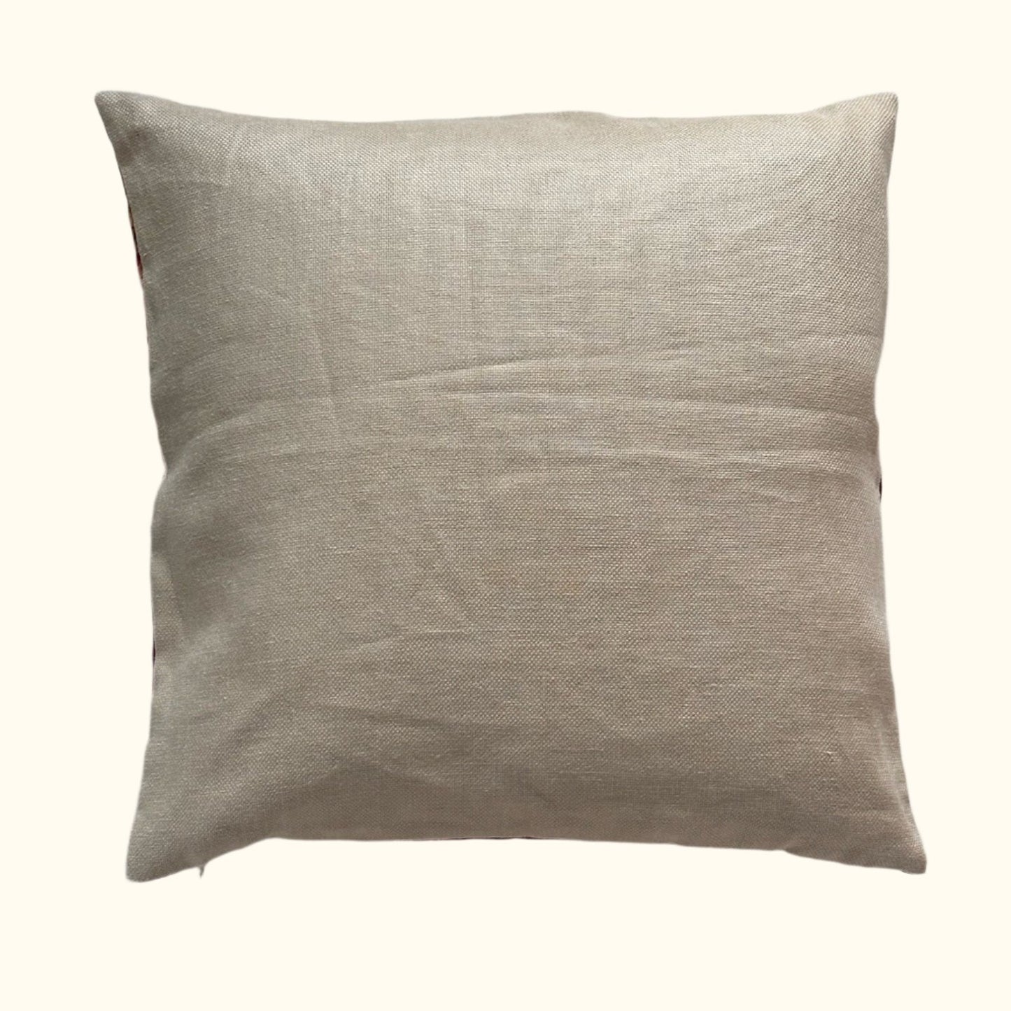 Vintage Linen Floral c. 1920's Pillow - 20" x 20" - England - 190a