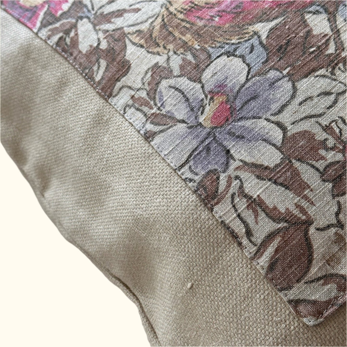 Vintage 1920's Botanical Print Pillow - 24" x 24" - England - 191a