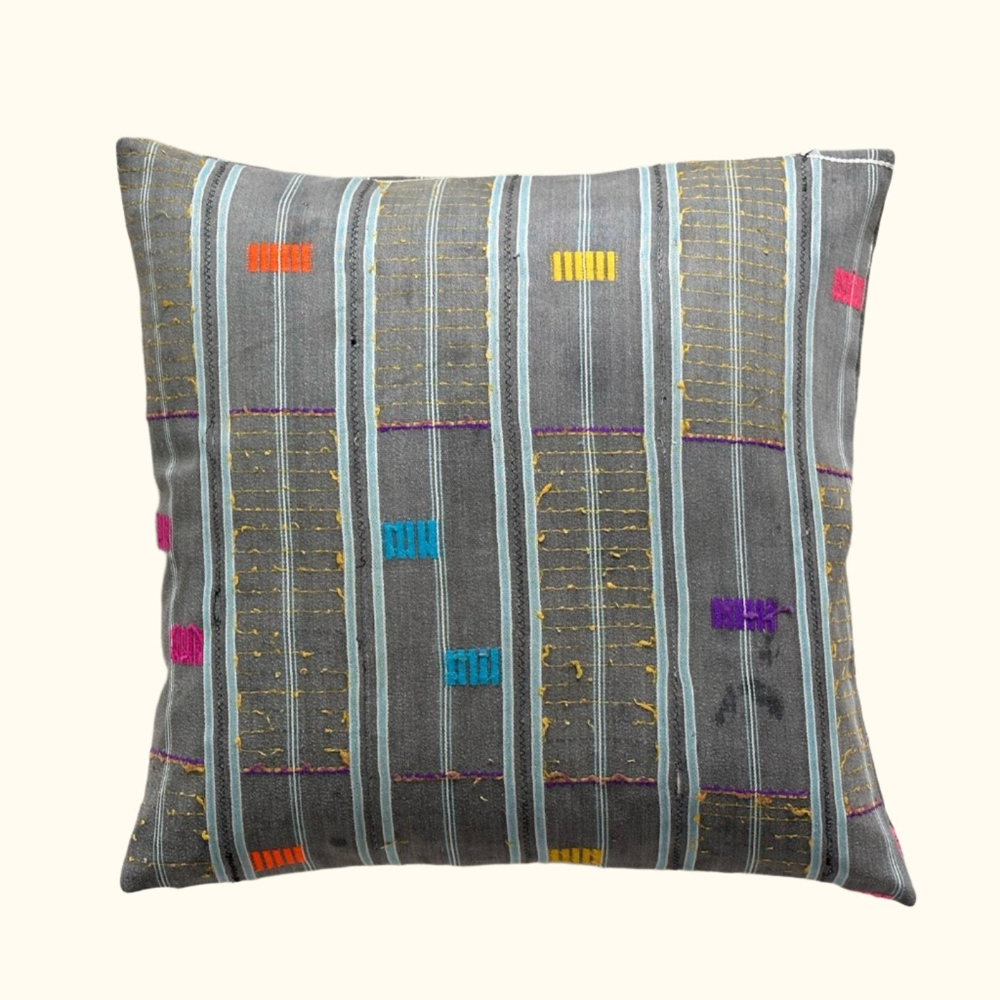 Kente Cloth Pillow - 22" x 22" - Ghana - 2141a