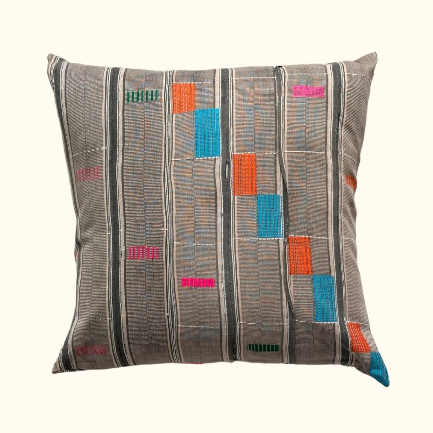 Kente Cloth Pillow - 24" x 24" - Ghana - 2142a