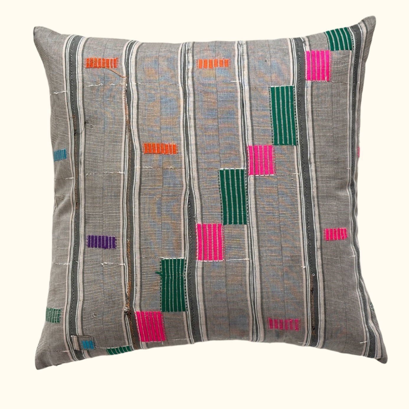 Kente Cloth Pillow - 24" x 24" - Ghana - 2142b