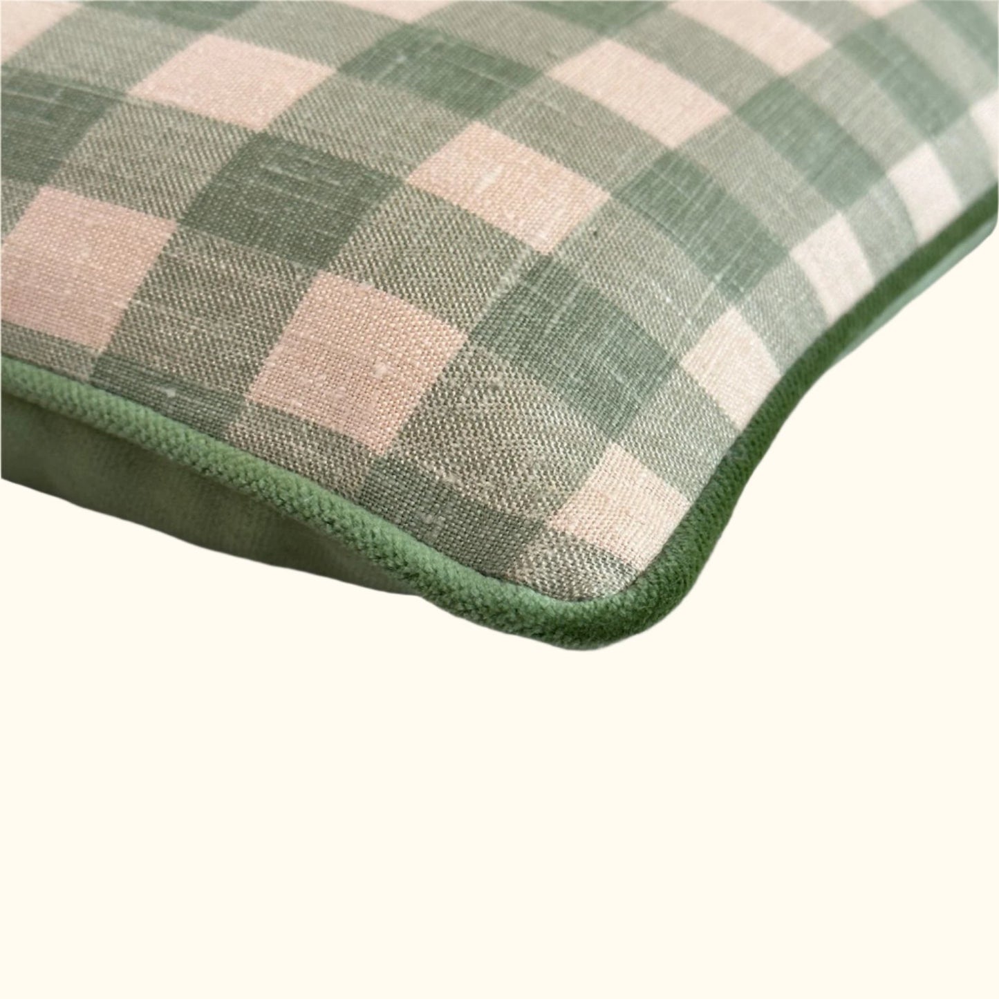 Linen Check Pillow - 11" x 17" - USA - 215c