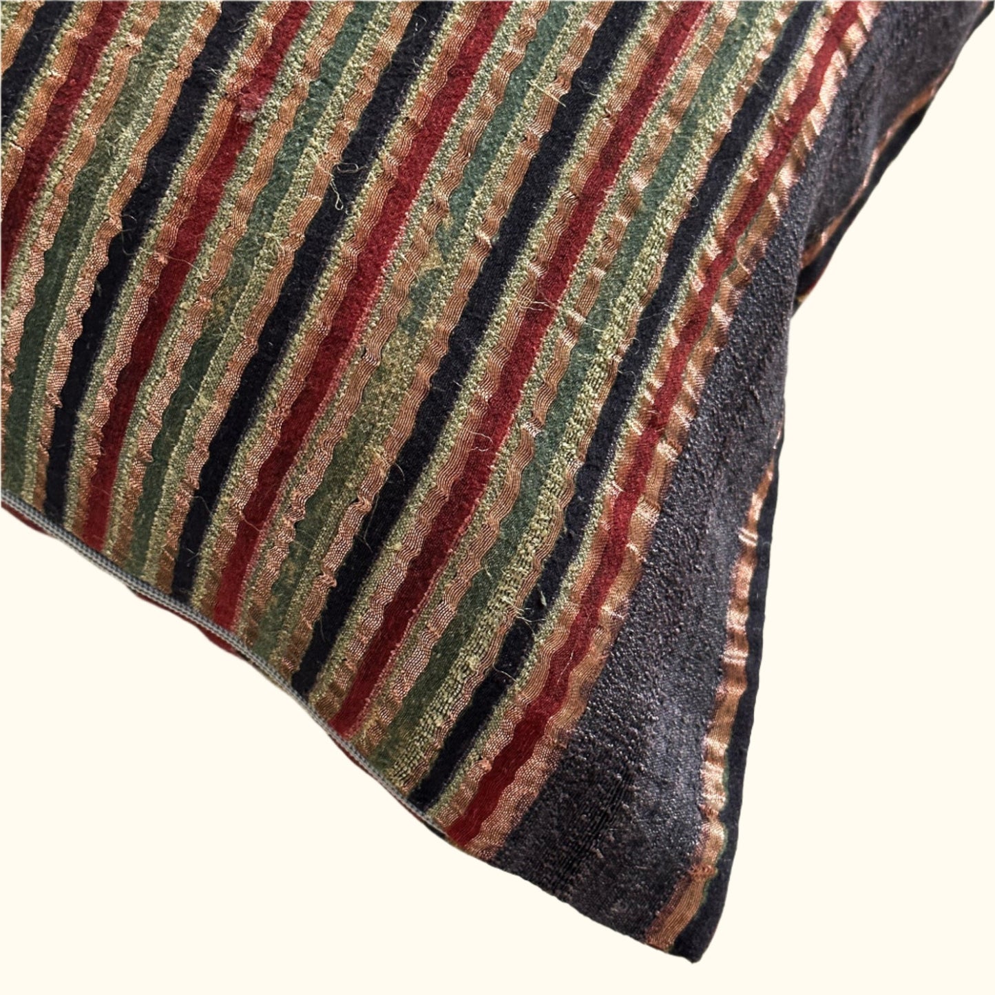 Woven / Block Printed Sari Pillow - 13x20 - India - 224b