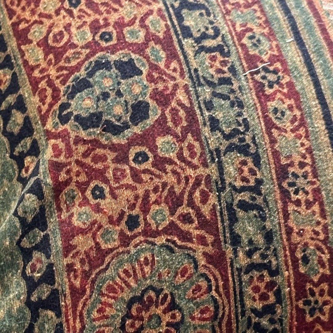 Woven / Block Printed Sari Pillow - 13x20 - India - 224a