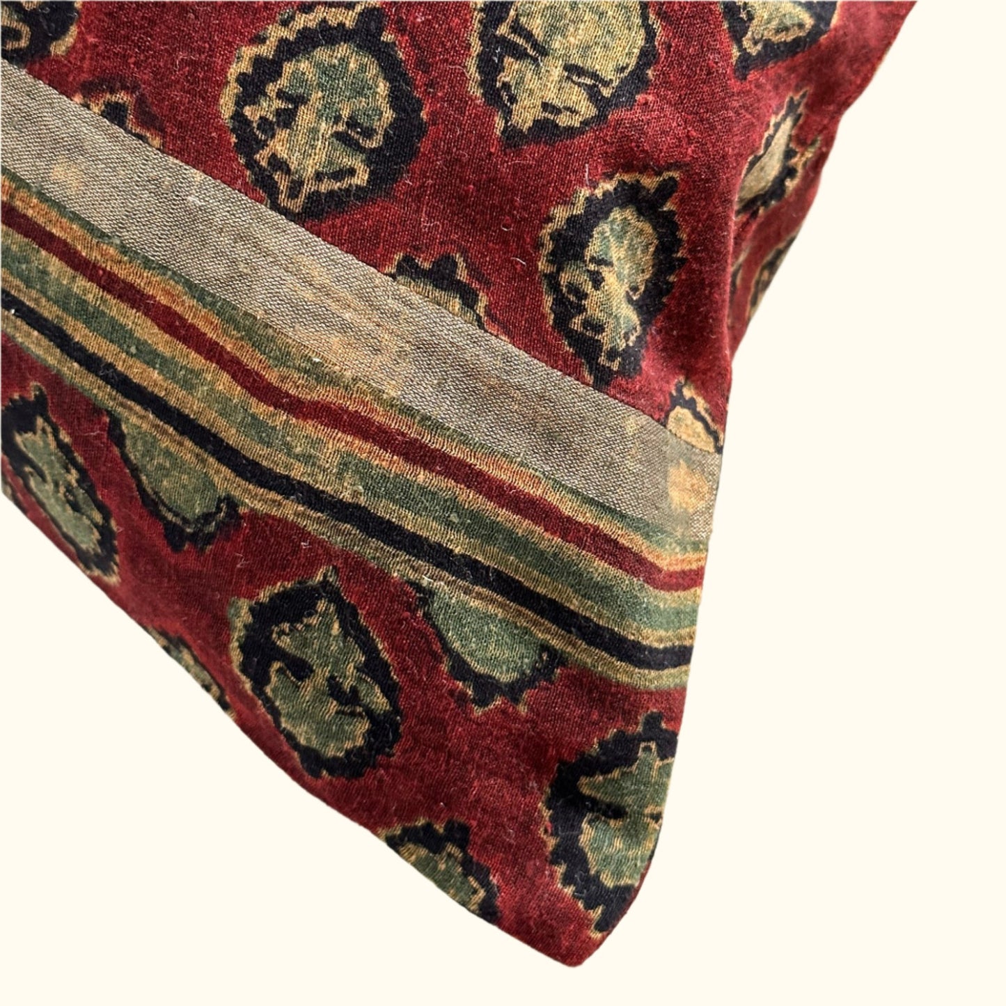 Woven / Block Printed Sari Pillow - 20x20 - India - 225c