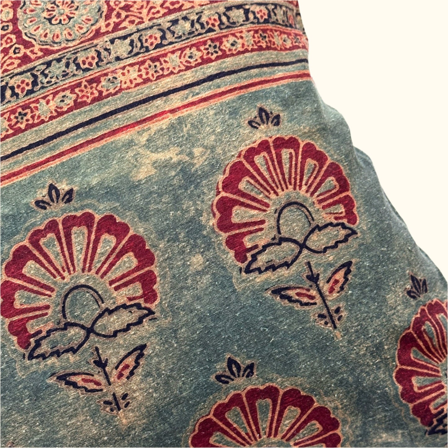 Woven / Block Printed Sari Pillow - 20x20 - India - 226b